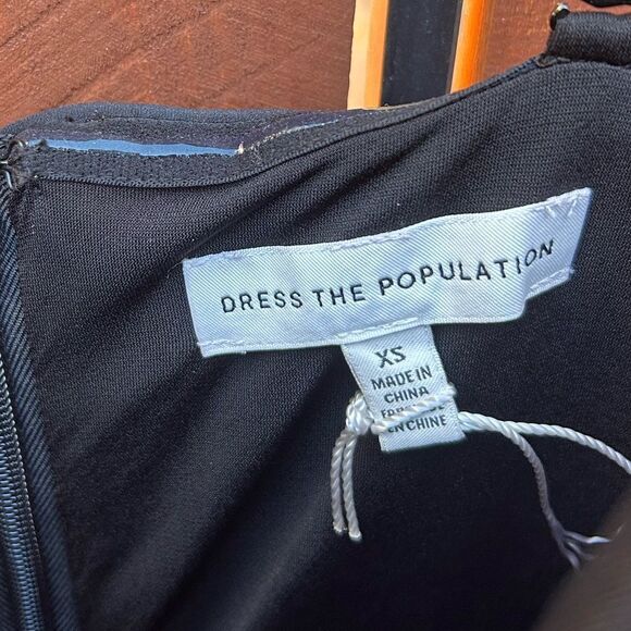 DRESS THE POPULATION sequin floral velvet midi dress - Picture 2 of 3